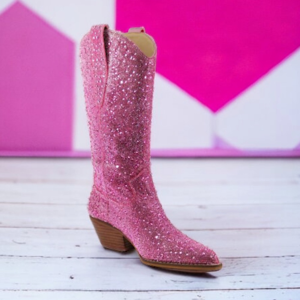 C’mon Barbie Let’s Go Party! Rider Girlie ZOE Pink Rhinestone Cowboy Boots 6 - Picture 3 of 5